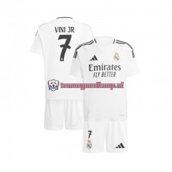 Thuis Tenue van Real Madrid Vinicius Junior 7 Kind 2-13 jaar 2024-25 Korte Mouw Wit