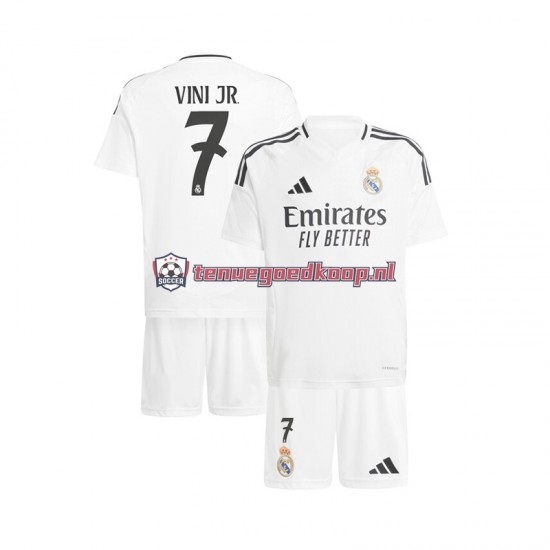 Thuis Tenue van Real Madrid Vinicius Junior 7 Kind 2-13 jaar 2024-25 Korte Mouw Wit