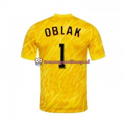 Thuis Tenue van Slovenië Keepersshirt Jan Oblak 1 Heren EK 2024 Korte Mouw Geel