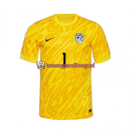 Thuis Tenue van Slovenië Keepersshirt Jan Oblak 1 Heren EK 2024 Korte Mouw Geel