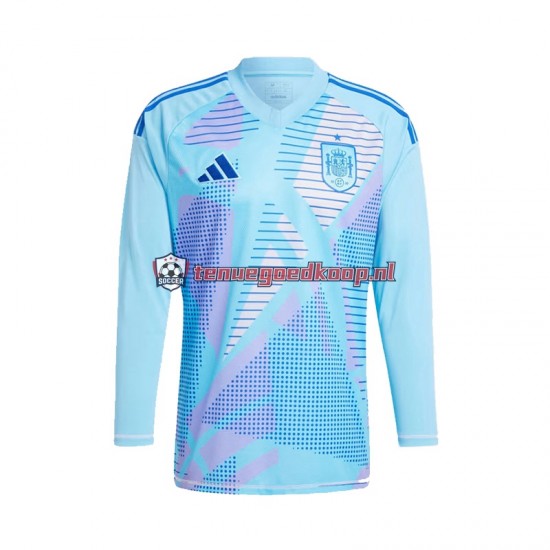 Uit Tenue van Spanje Keepersshirt Heren EK 2024 Lange Mouw Blauw