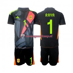 Uit Tenue van Spanje Keepersshirt David Raya 1 Kind 2-13 jaar EK 2024 Korte Mouw