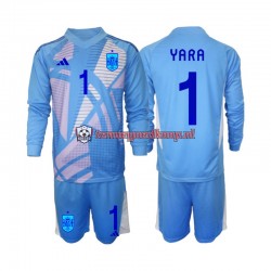 Thuis Tenue van Spanje Keepersshirt David Raya 1 Kind 2-13 jaar EK 2024 Lange Mouw