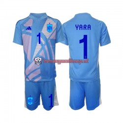 Thuis Tenue van Spanje Keepersshirt David Raya 1 Kind 2-13 jaar EK 2024 Korte Mouw