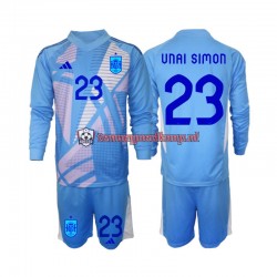 Thuis Tenue van Spanje Keepersshirt Unai Simon 23 Kind 2-13 jaar EK 2024 Lange Mouw