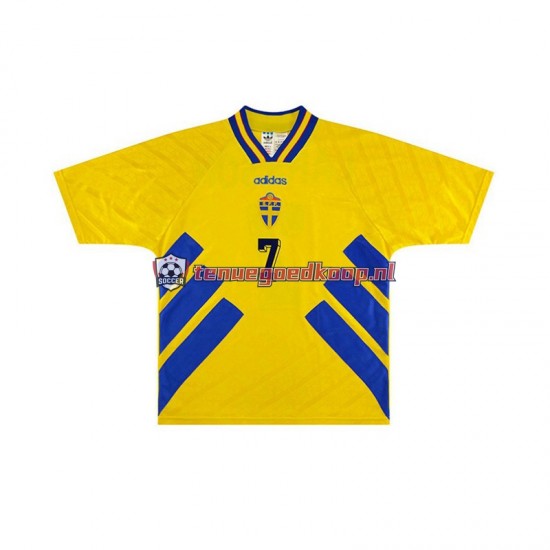 Thuis Retro Tenue van Zweden Henrik Larsson 7 Heren 1994 Korte Mouw