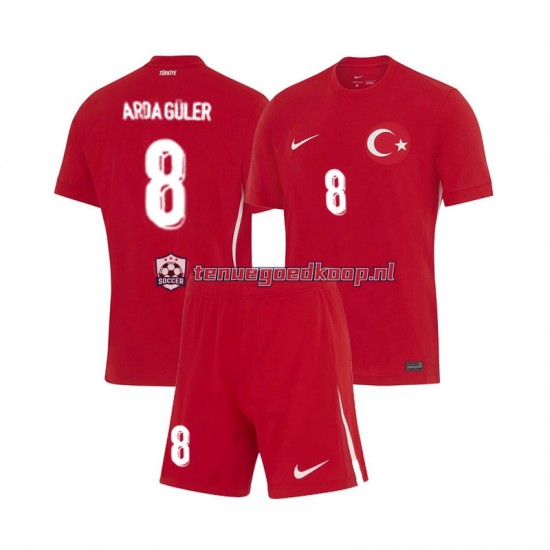 Uit Tenue van Turkije Arda Guler 8 Kind 2-13 jaar EK 2024 Korte Mouw