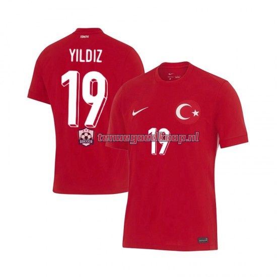 Uit Tenue van Turkije Kenan Yıldız 19 Heren EK 2024 Korte Mouw