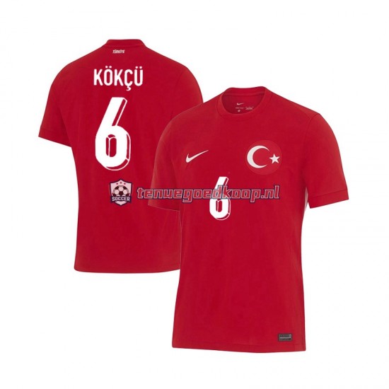 Uit Tenue van Turkije Orkun Kokcu 6 Heren EK 2024 Korte Mouw