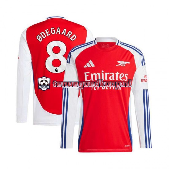 Thuis Tenue van Arsenal Martin Odegaard 8 Heren 2024-25 Lange Mouw Rood