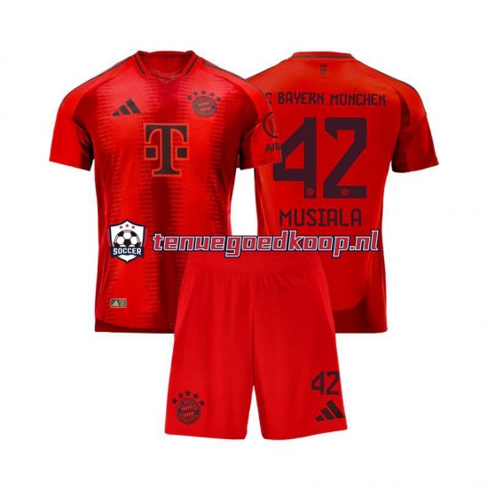 Thuis Tenue van FC Bayern München Jamal Musiala 42 Kind 2-13 jaar 2024-25 Korte Mouw Rood