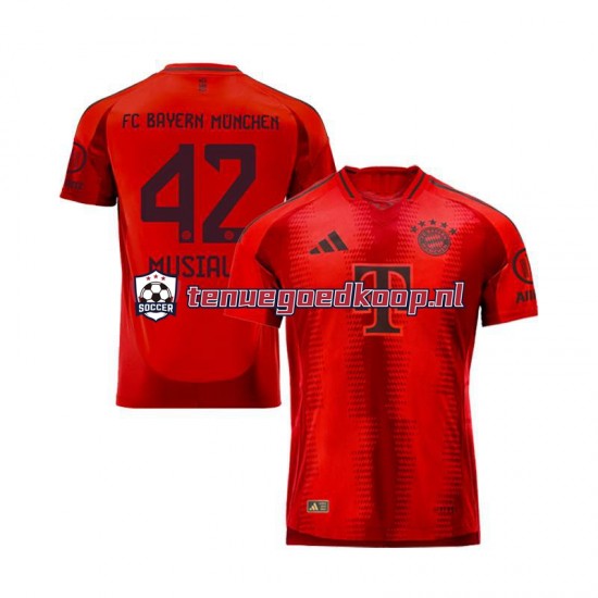 Thuis Tenue van FC Bayern München Jamal Musiala 42 Heren 2024-25 Korte Mouw Rood