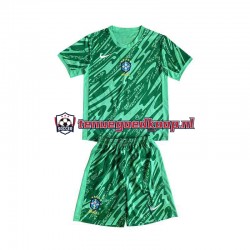 3de Tenue van Brazilië Keepersshirt Kind 2-13 jaar 2024 Korte Mouw Groente