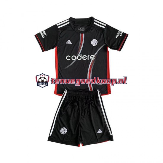 3de Tenue van CA River Plate Kind 2-13 jaar 2024-25 Korte Mouw Zwart