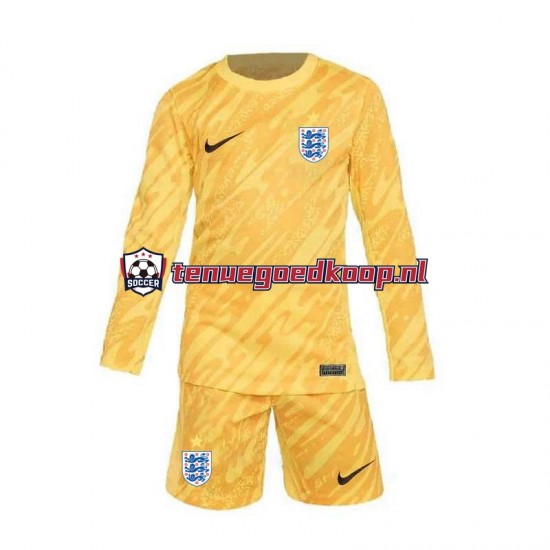 Uit Tenue van Engeland Keepersshirt Kind 2-13 jaar EK 2024 Lange Mouw Geel