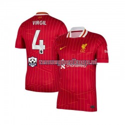 Thuis Tenue van Liverpool Virgil van Dijk 4 Heren 2024-25 Korte Mouw Rood