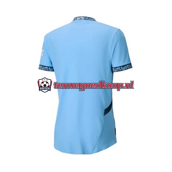 Thuis Tenue van Manchester City Heren 2024-25 Korte Mouw Blauw