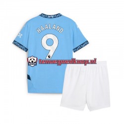 Thuis Tenue van Manchester City Erling Haaland 9 Kind 2-13 jaar 2024-25 Korte Mouw Blauw