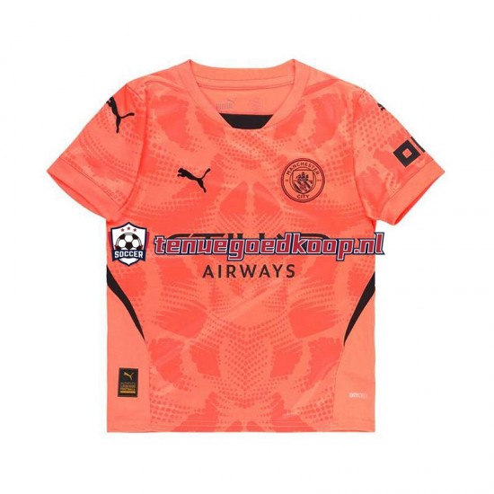 Uit Tenue van Manchester City Keepersshirt Heren 2024-25 Korte Mouw Oranje