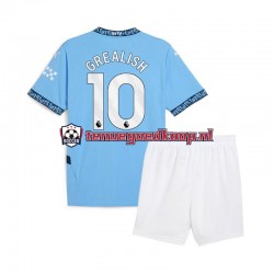 Thuis Tenue van Manchester City Jack Grealish 10 Kind 2-13 jaar 2024-25 Korte Mouw Blauw