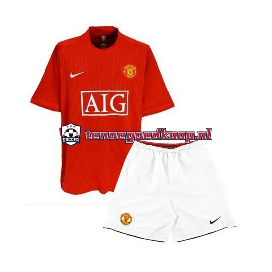 Thuis Retro Tenue van Manchester United 2007 Kind 2-13 jaar Korte Mouw