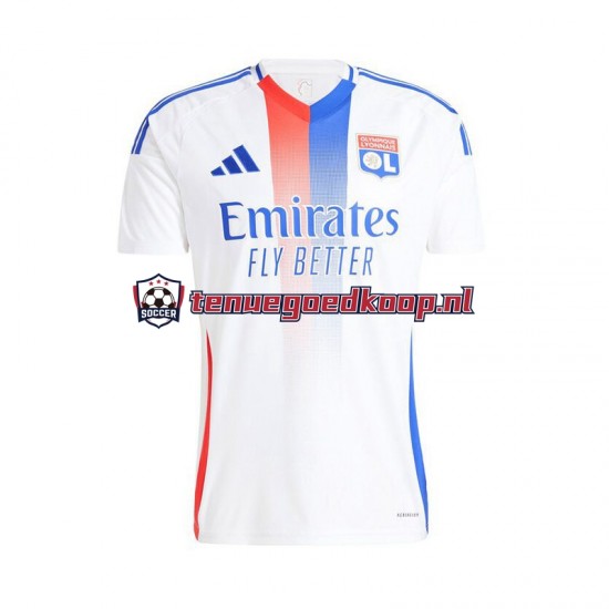 Thuis Tenue van Olympique Lyonnais Heren 2024-25 Korte Mouw Wit