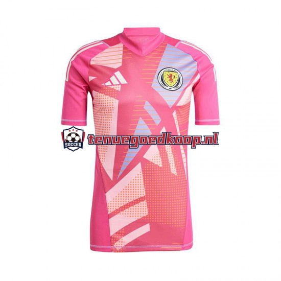 3de Tenue van Schotland Keepersshirt Heren EK 2024 Korte Mouw Roze