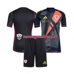 Thuis Tenue van Wales Keepersshirt Kind 2-13 jaar 2024 Korte Mouw Zwart