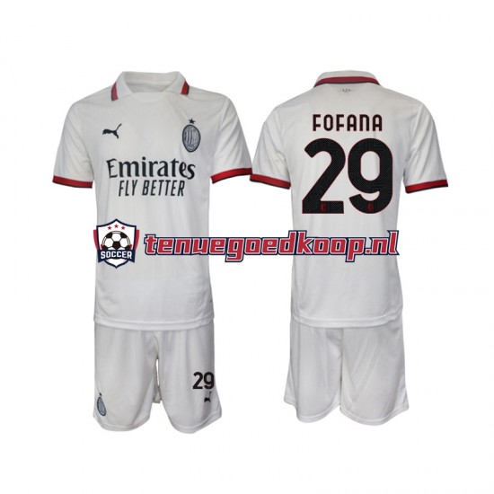 Uit Tenue van AC Milan Fofana 29 Kind 2-13 jaar 2024-25 Korte Mouw