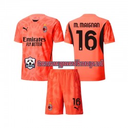 4de Tenue van AC Milan Keepersshirt Mike Maignan 16 Kind 2-13 jaar 2024-25 Korte Mouw