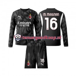 Thuis Tenue van AC Milan Keepersshirt Mike Maignan 16 Kind 2-13 jaar 2024-25 Lange Mouw Zwart