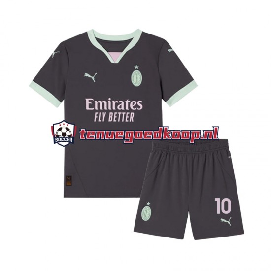 3de Tenue van AC Milan Rafael Leao 10 Kind 2-13 jaar 2024-25 Korte Mouw