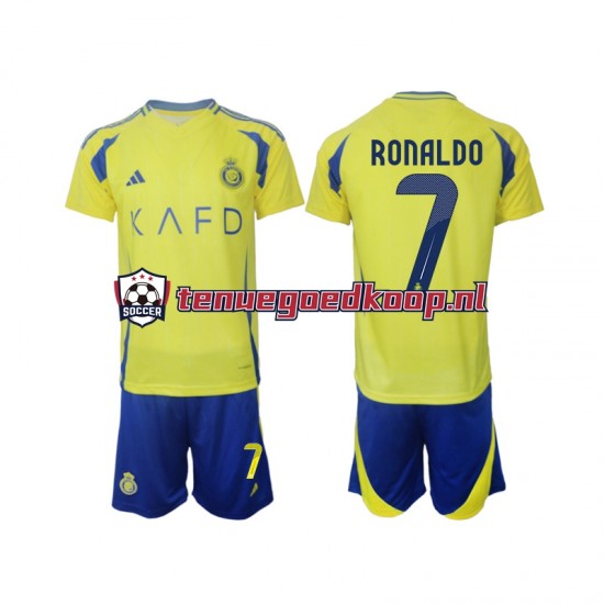 Thuis Tenue van Al Nassr Cristiano Ronaldo 7 Kind 2-13 jaar 2024-25 Korte Mouw