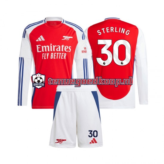 Thuis Tenue van Arsenal Raheem Sterling 30 Kind 2-13 jaar 2024-25 Lange Mouw