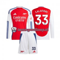 Thuis Tenue van Arsenal Riccardo Calafiori 33 Kind 2-13 jaar 2024-25 Lange Mouw