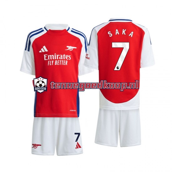 Thuis Tenue van Arsenal Saka 7 Kind 2-13 jaar 2024-25 Korte Mouw