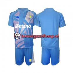 3de Tenue van Aston Villa Keepersshirt Kind 2-13 jaar 2024-25 Korte Mouw Blauw