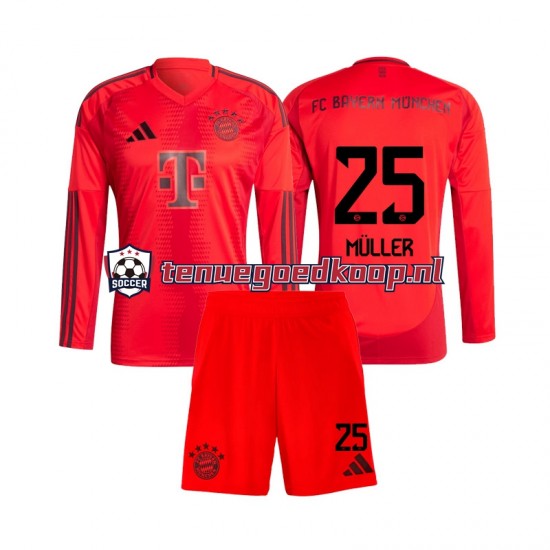 Thuis Tenue van FC Bayern München Thomas Muller 25 Kind 2-13 jaar 2024-25 Lange Mouw