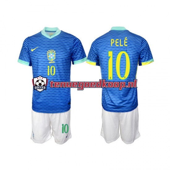 Uit Tenue van Brazilië PELE 10 Kind 2-13 jaar 2024 Korte Mouw