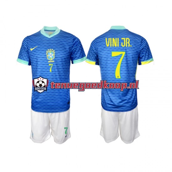 Uit Tenue van Brazilië VINI JR 7 Kind 2-13 jaar 2024 Korte Mouw