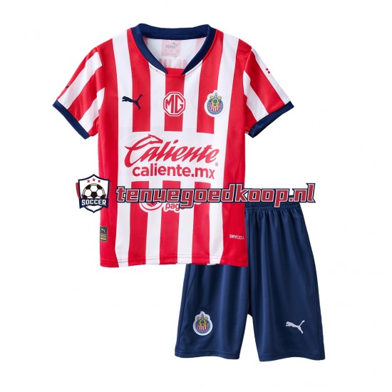 Thuis Tenue van Deportivo Guadalajara Kind 2-13 jaar 2024-25 Korte Mouw