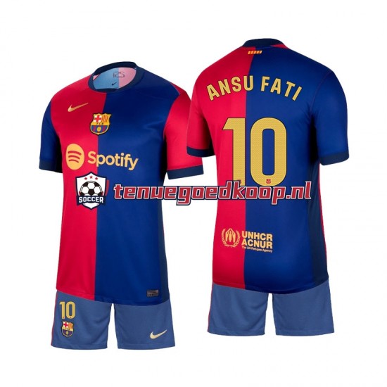 Thuis Tenue van FC Barcelona Ansu Fati 10 Kind 2-13 jaar 2024-25 Korte Mouw