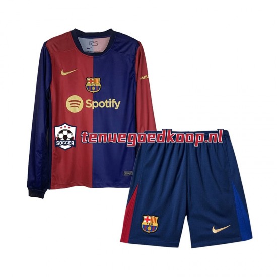 Thuis Tenue van FC Barcelona Kind 2-13 jaar 2024-25 Lange Mouw