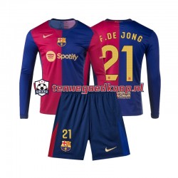 Thuis Tenue van FC Barcelona Frenkie de Jong 21 Kind 2-13 jaar 2024-25 Lange Mouw