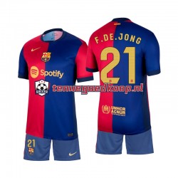 Thuis Tenue van FC Barcelona Frenkie de Jong 21 Kind 2-13 jaar 2024-25 Korte Mouw