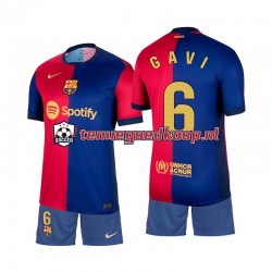 Thuis Tenue van FC Barcelona Gavi 6 Kind 2-13 jaar 2024-25 Korte Mouw