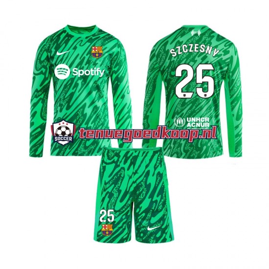 Thuis Tenue van FC Barcelona Keepersshirt Wojciech Szczesny 25 Kind 2-13 jaar 2024-25 Lange Mouw