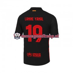 Uit Tenue van FC Barcelona LAMINE YAMAL 19 UCL Font Heren 2024-25 Korte Mouw