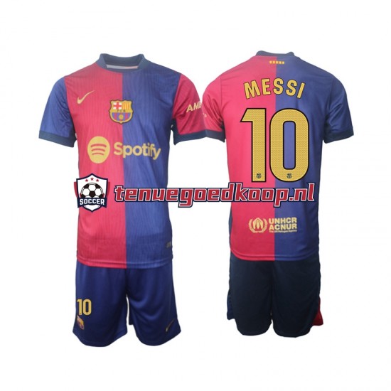 Thuis Tenue van FC Barcelona Lionel Messi 10 Kind 2-13 jaar 2024-25 Korte Mouw