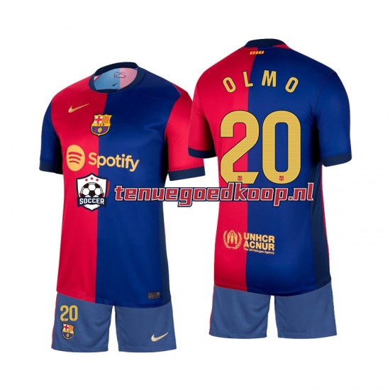 Thuis Tenue van FC Barcelona Olmo 20 Kind 2-13 jaar 2024-25 Korte Mouw